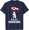 Free Greenland Shirts For Men Women Free Greenland Bear with Flag Greenlanders Kalaallit T-Shirt - Navy Blue