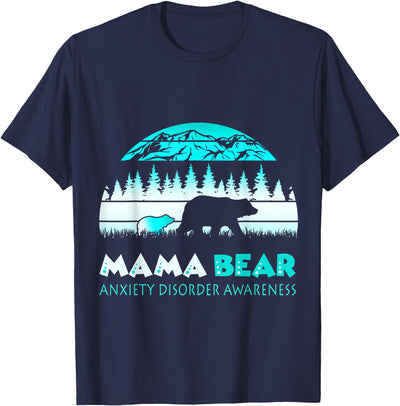 Mama Bear Retro Anxiety Disorder Awareness T-Shirt