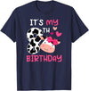 Eight Year Old Cow Eighth Birthday Cows 8th Cow Birthday 8 Year Old Girl Cow Birthday Party T-Shirt - Navy Blue