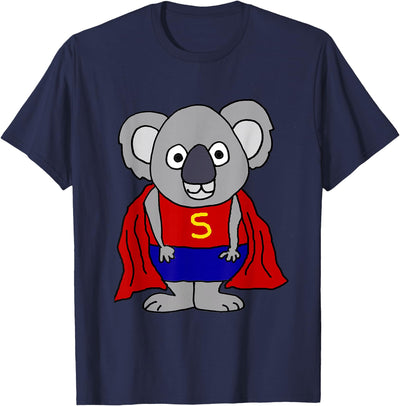 Funny Koala Bear Superhero Cartoon T-Shirt