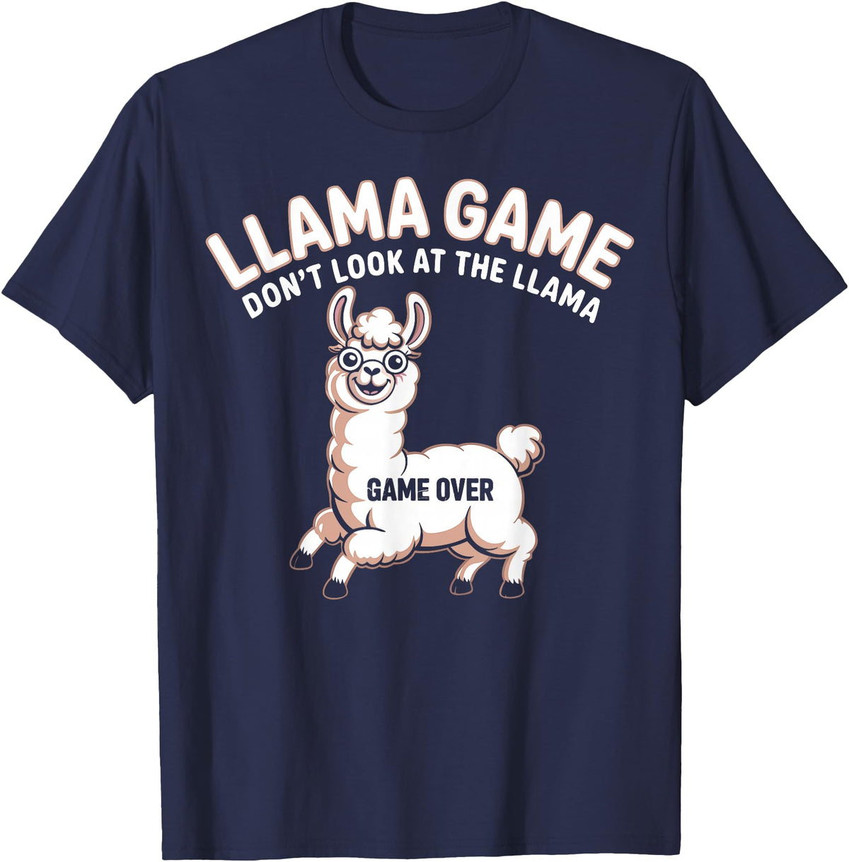 The Llama Game Funny T-Shirt - Navy Blue