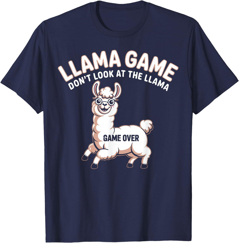 The Llama Game Funny T-Shirt - Navy Blue
