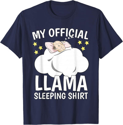 Llama Sleeping Wear Kids, Women & Men Official Sleeping Shirt Sleep Shirt Pajama Naps PJ Llama T-Shirt