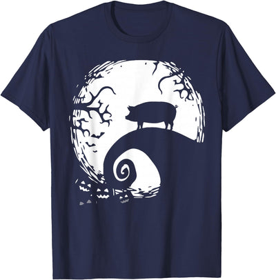 Pig and Moon Halloween T-Shirt