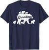 Matching Bear Family Apparel Vintage Grandma Bear with 6 Cub Mother's Day T-Shirt - Navy Blue