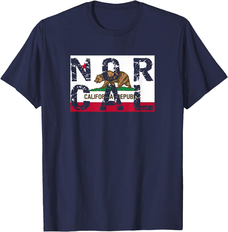 CA Shirt Co. California Republic T-Shirt | NOR CAL T-Shirt T-Shirt - Navy Blue