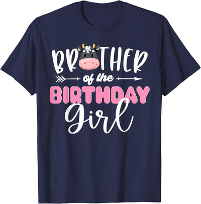 Cow Theme Birthday Girl Family Outfits Brother of the Cow T-Shirt