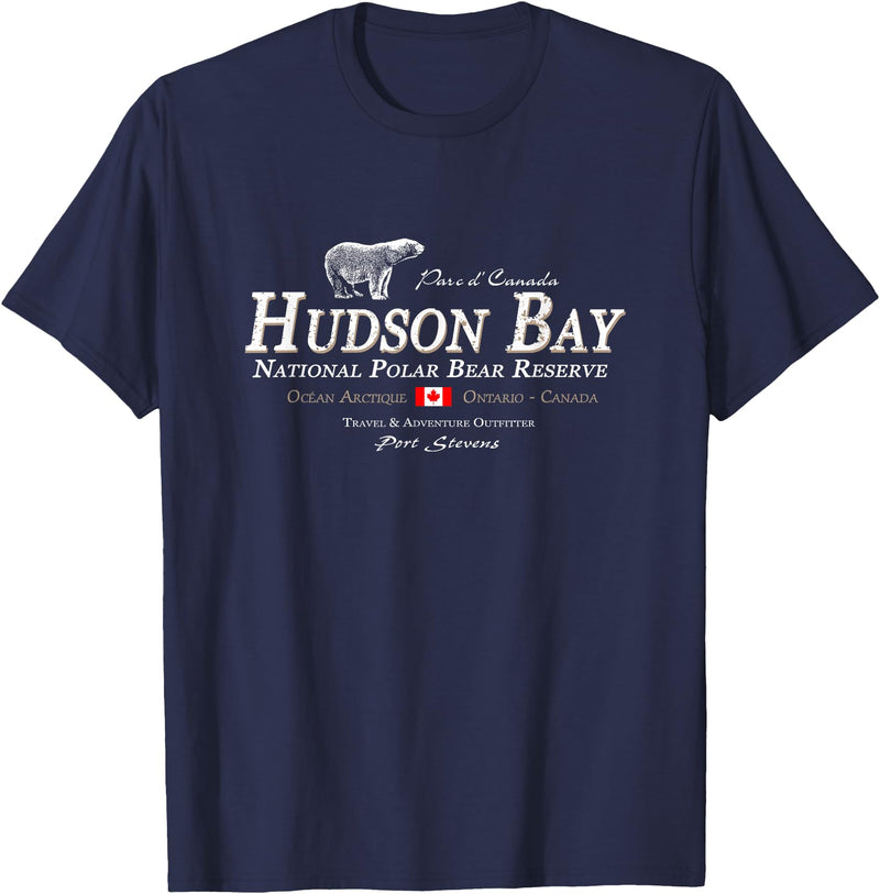 Port Stevens P.S.75 Design Polar Bear - Hudson Bay - Canada - Maple Leaf - Maple Leaf T-Shirt - Navy Blue