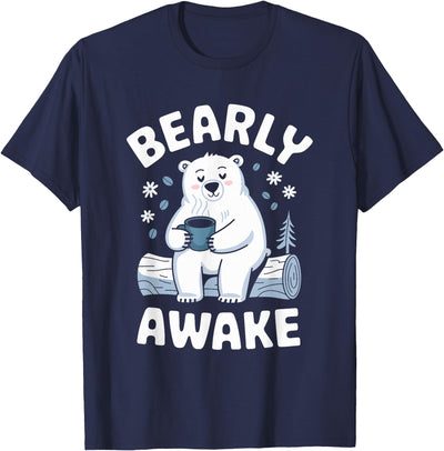 Polar Bear Pajama Coffee Bearly Awake Sleep T-Shirt