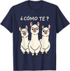 GoshWow Como Te Llamas Shirt Funny Llama Spanish Teacher Joke T-Shirt - Navy Blue