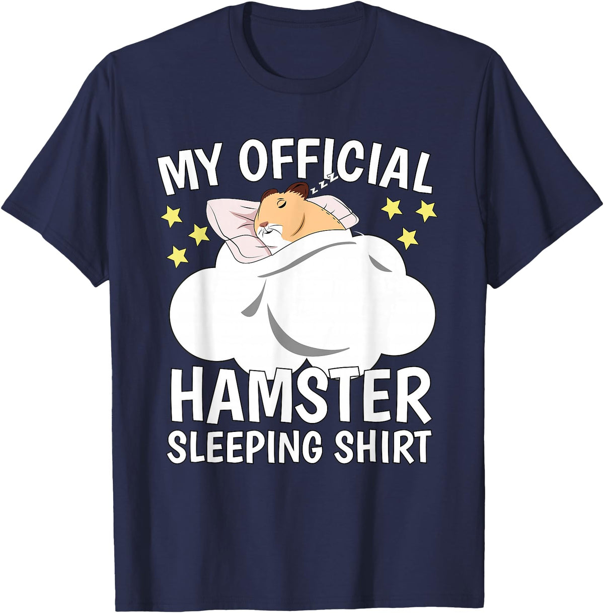 Official Sleeping Shirt Sleep Shirt Pajama Naps PJ Hamster T-Shirt - Navy Blue