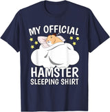 Official Sleeping Shirt Sleep Shirt Pajama Naps PJ Hamster T-Shirt - Navy Blue