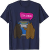 Grizzly Family Sticker Bear Tees Look A Menu Funny Bear Camping T-Shirt T-Shirt - Navy Blue