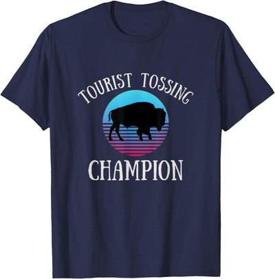 Cow Funny Bison Tourist Tossing Champion National Park T-Shirt