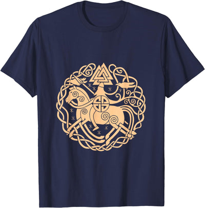 Thor Scandinavia Axe Celtic Raven Runes Norway Viking Symbols Horse Valhalla Scandinavia Raven Gift T-Shirt