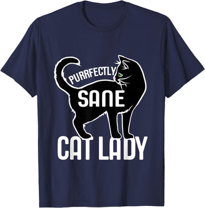 Cat Snugg Purrfectly Sane Cat Lady funny T-Shirt