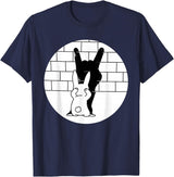 Funny Rabbit Bunny Animal Shadow Puppet T-Shirt in Navy Blue