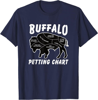 Fluffy Cow Club Buffalo Wildlife Petting Chart for Bison T-Shirt