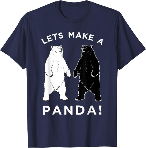 Make Panda Apparel Lets Make A Panda Funny Black Polar Bear T-Shirt - Navy Blue