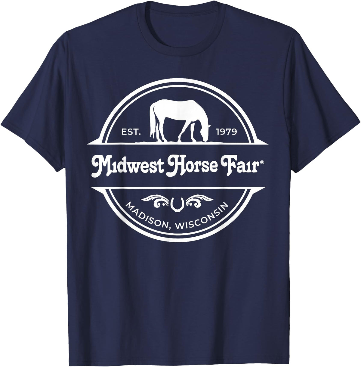 Midwest Horse Fair Est. 1979(w)- T-Shirt - Navy Blue