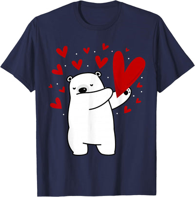 Polar Bear Dabbing Dabbing Polar Bear Heart T-Shirt
