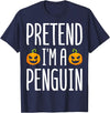 Penguin Halloween Gifts Co. Pretend I’m A Penguin Pumpkin Halloween Costume T-Shirt - Navy Blue