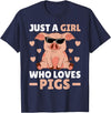 Funny Pig Clothes & Outfits For Women Girls & Kids Just A Girl Who Loves Pigs Women Pig Lovers Pig Stuff Farmer T-Shirt - Navy Blue
