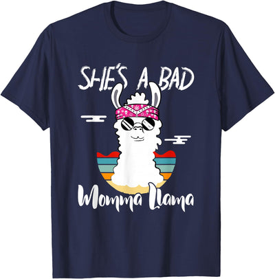 Shes a Bad Momma Llama - Mama Mom - DressedForDuty She's a Bad Momma Llama - Mama Funny - Vintage Mom Gift T-Shirt