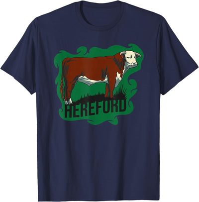 Hereford Cow Standing on the Green Grass T-Shirt