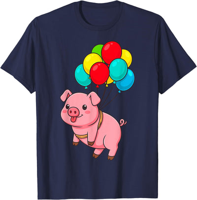 Pig Flying with Balloons T-Shirt