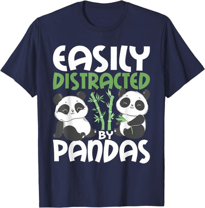 Easily Distracted By Pandas - Cute Kawaii Panda Bear T-Shirt