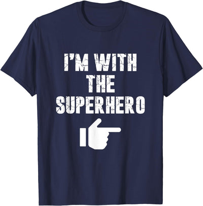 Halloween Mega Warehouse I'm with the Superhero Fun Easy Playful Halloween Costume T-Shirt
