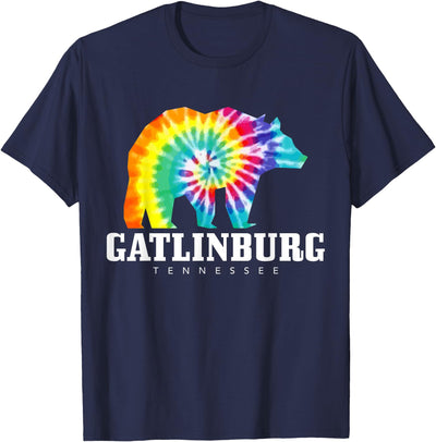 Gatlinburg Tennessee Bear Tie Dye Vintage Retro T-Shirt
