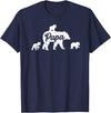 Matching Bear Family Shirt Apparel Vintage Papa Bear 3 Cubs Father's Day T-Shirt - Navy Blue