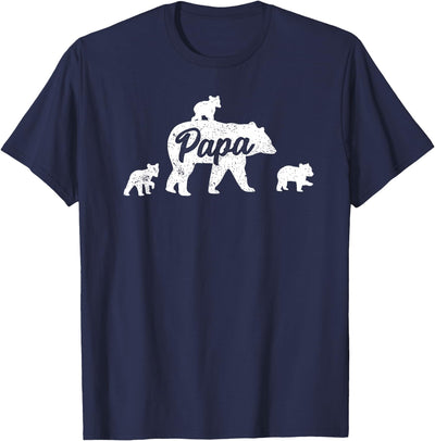Vintage Papa Bear 3 Cubs Father's Day T-Shirt