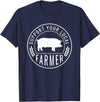 Support Farmers Farmers Market Support Your Local Pig Farmer Rancher T-Shirt - Navy Blue