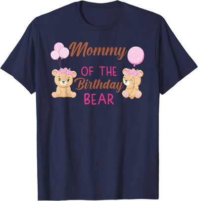 Mommy of The Birthday for Girl Bear 1st Birthday Party Girl T-Shirt