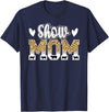 Cute Pig Show Mom For Mother's Day Leopard Print Pig Show Mom T-Shirt - Women's Black Small Classic Crew Neck Short Sleeve T-Shirt - Navy Blue