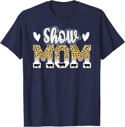 Leopard Print Pig Show Mom - Women's Black Small Classic T-Shirt
