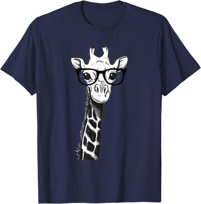 Giraffe with Glasses for Zoo Animal Lovers T-Shirt
