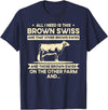 Funny Brown Swiss Farmer Gift for Men & Women I Need This Cow Breeder - Cattle Farmer Brown Swiss T-Shirt - Navy Blue