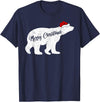 Matching Santa Polar Bear Christmas Gifts Polar Bear Animal Lover Xmas Santa Hat Polar Bear Christmas T-Shirt - Navy Blue