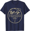 Back To School Western Gift For Teachers Students Let's Go Teacher Western Cowgirls Cow Skull Style Desert T-Shirt - Navy