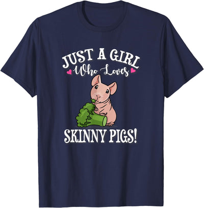 Girl Who Loves Skinny Pigs Eating Broccoli T-Shirt