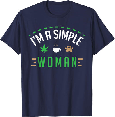 Weed & Cannabis Gifts Cannabis Coffee Dogs Simple Woman Weed Pet Cute Stoner Gift T-Shirt