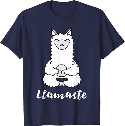 Cute Yoga Shirts - Llamaste Llamaste - Cute Yoga Lovers Gift, Adorable Llama Fitness T-Shirt