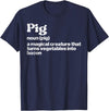 BBQ Barbecue Shirts Men Women Grilling Gifts Pig Definition Bacon Funny Bbq Barbecue Grill Men Women Kids T-Shirt - Navy Blue