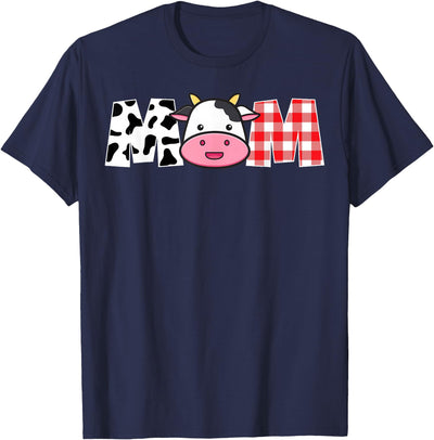 Mom Cow Birthday Farm Theme Animals Birthday Party Kids T-Shirt