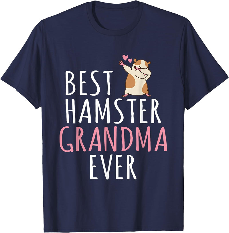 Best Hamster Grandma ever Cute Hamster Lover T-Shirt - Navy Blue