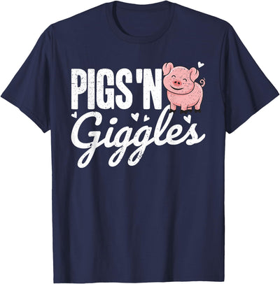 Pigs 'n Giggles Funny Farm Pig Farmer Pigs Women Girls T-Shirt